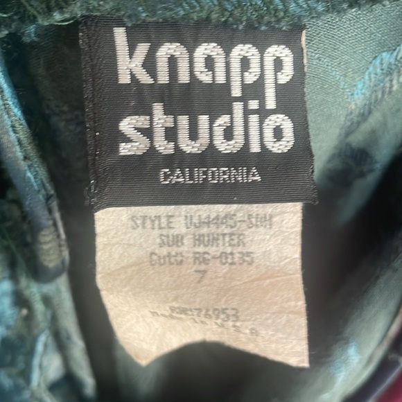 Vintage Forest Green Crossback Embossed Floral Fairy Slip Dress Size Seven - Picture 9 of 10